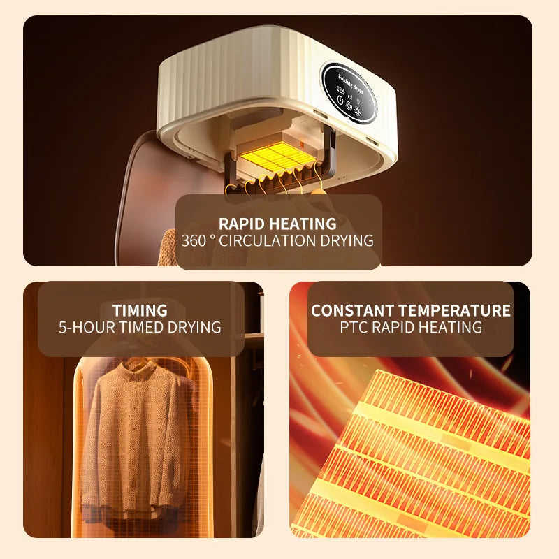 Uscător de haine electric pliabil