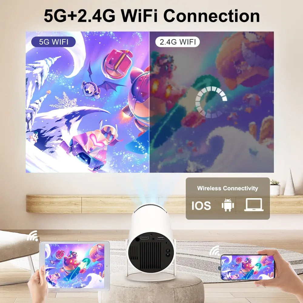 Mini proiector HY300 4K Android 11 WIFI6 BT5.0