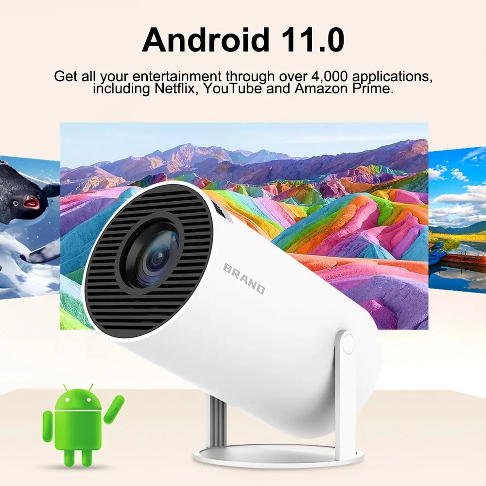 Mini proiector HY300 4K Android 11 WIFI6 BT5.0