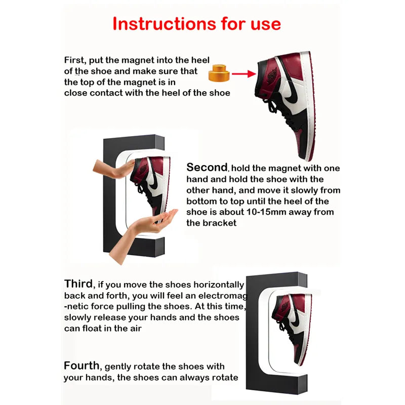 Suport de prezentare pentru încălțăminte cu levitație magnetică