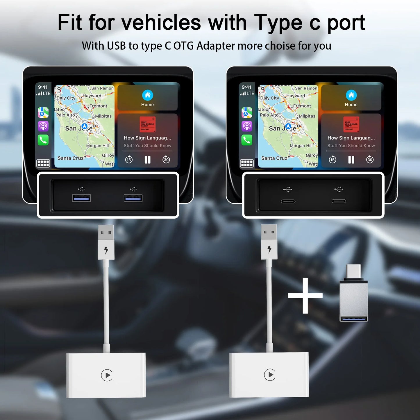 Adaptor CarPlay wireless pentru Android și Apple