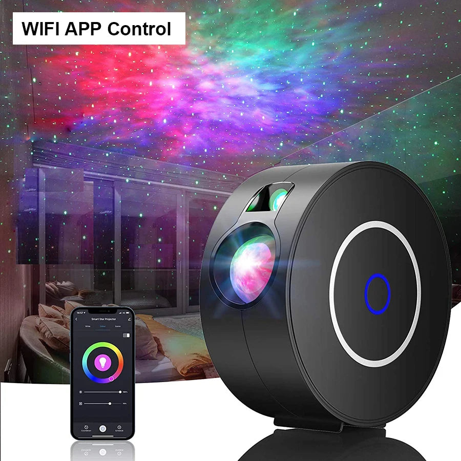 Proiector de noapte inteligent Tuya WiFi Aurora Galaxy Star cu lumină de noapte