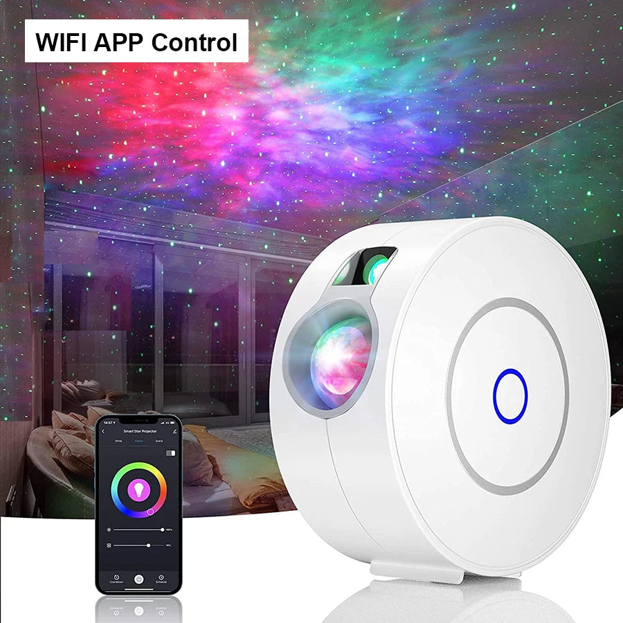 Proiector de noapte inteligent Tuya WiFi Aurora Galaxy Star cu lumină de noapte